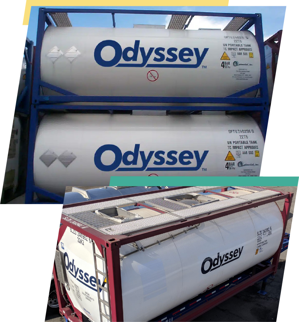 Odyssey ISO tank collage