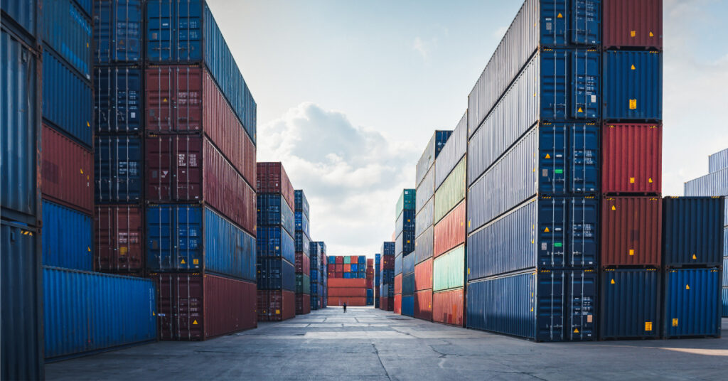 Shipping containers at port