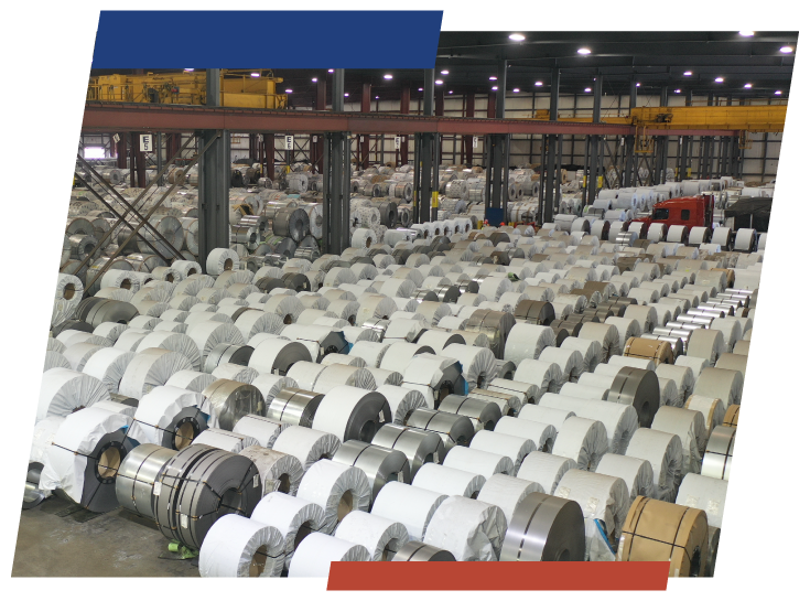 Flatbed roll and hold metals warehouse