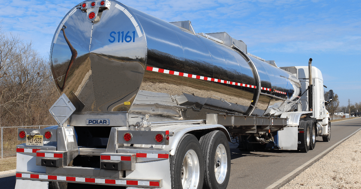 bulk shipping truck and trailer
