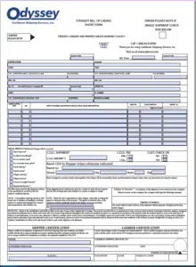 Odyssey shipping document 1